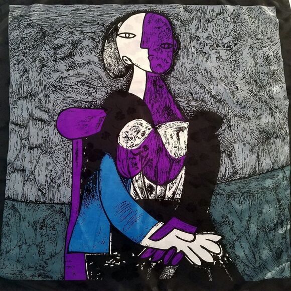 Picasso Portrait Of A Woman Cubism Scarf 34" - Picture 1 of 5